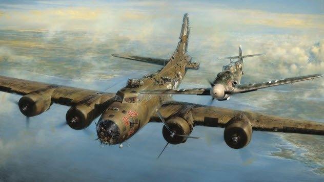 Franz Stigler bảo vệ một chiếc máy bay ném bom B-17 của Mỹ