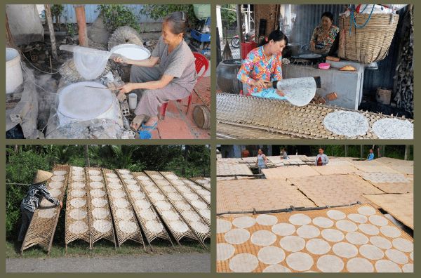 Cận cảnh các bước làm bánh tráng ở làng nghề Thuận Hưng