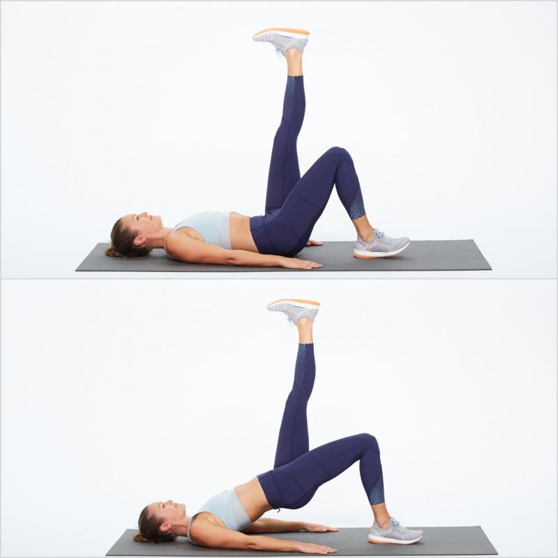 Nằm nâng hông 1 chân - Single Leg Glute Bridge