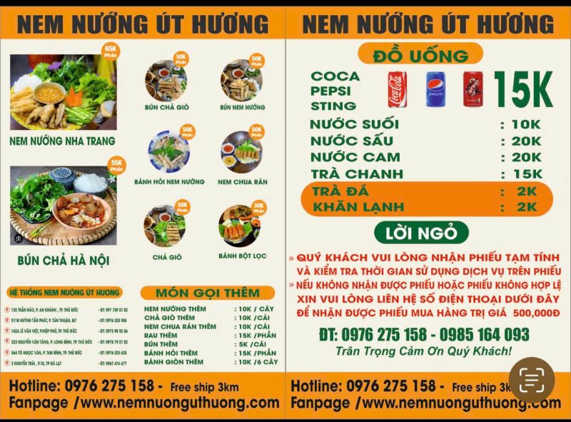 Nem Nướng Út Hương – Thưởng thức nem nướng chuẩn vị Nha Trang giữa lòng Sài Gòn