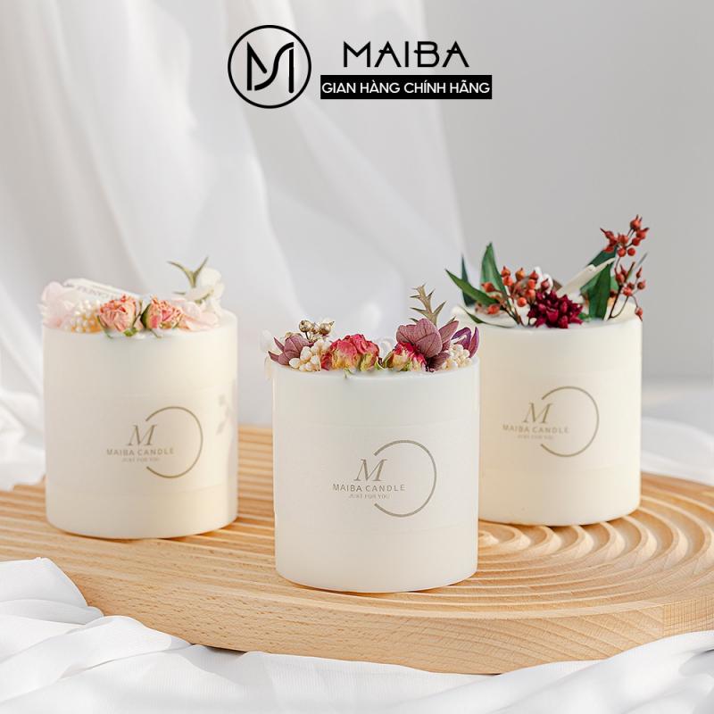 Nến thơm handmade hoa cỏ 4 mùa MAIBA mùi hương tự nhiên giúp thư giãn