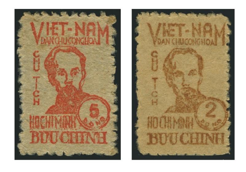 Bộ tem kỷ niệm 59 năm ngày sinh Bác Hồ do Nguyễn Sáng thiết kế.