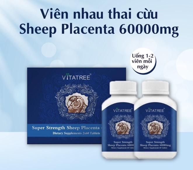 Nhau thai cừu Úc Vitatree Super Strength Sheep Placenta 60000mg