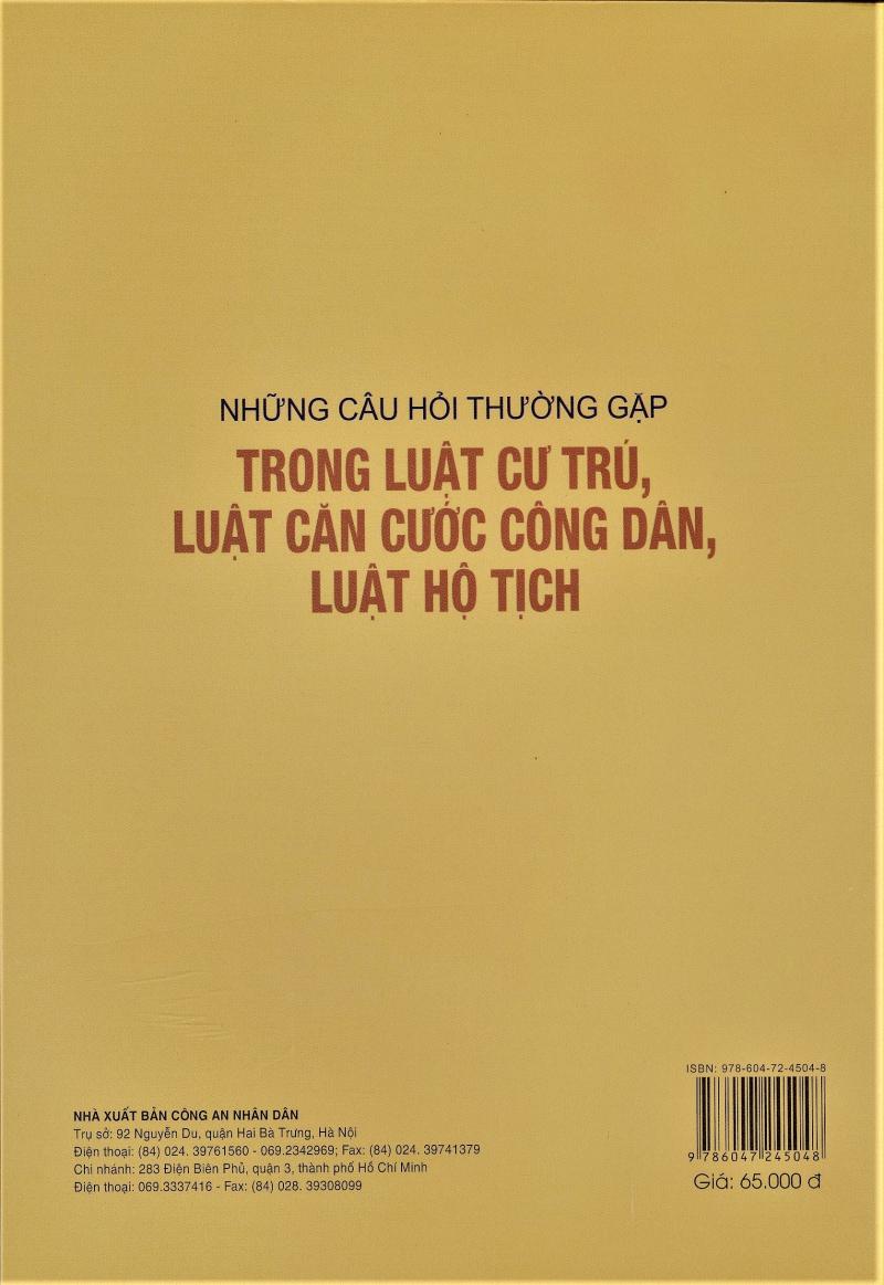 Những Câu Hỏi Thường Gặp Trong Luật Cư Trú, Luật Căn Cước Công Dân, Luật Hộ Tịch