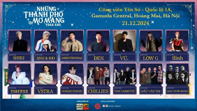 Những Thành Phố Mơ Màng Year End 2024 line-up tại Hà Nội