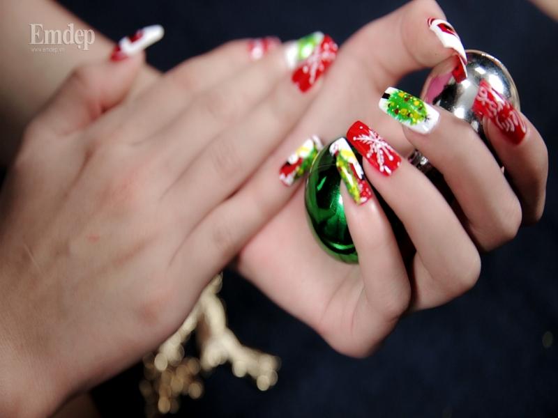 Noel và mùa đông ngập tràn trong mẫu Nail