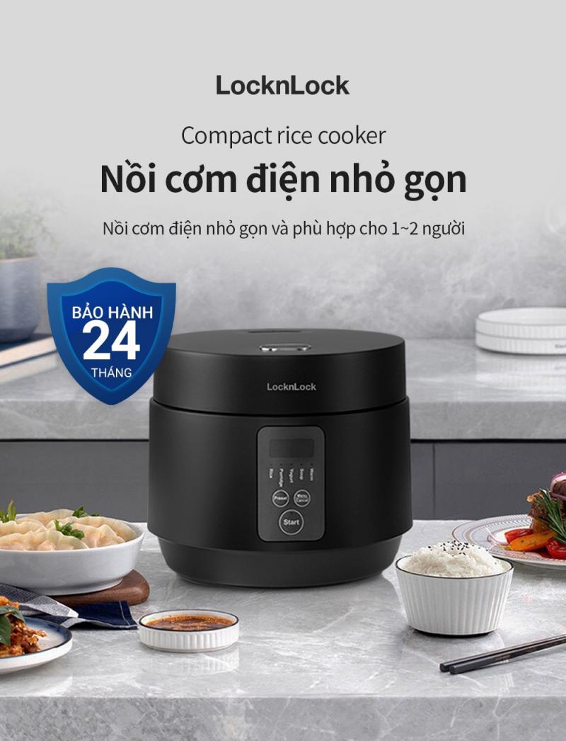 Nồi cơm điện LocknLock Compact Rice Cooker 1.2L EJR346BLK