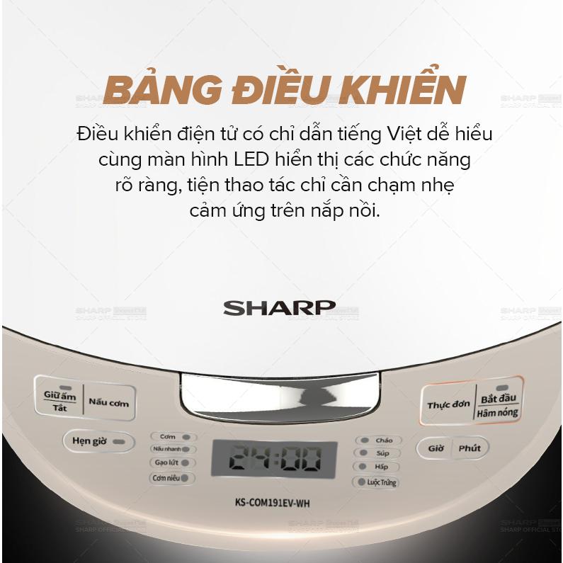 Nồi cơm điện Sharp KS-COM191EV-WH 1.8L