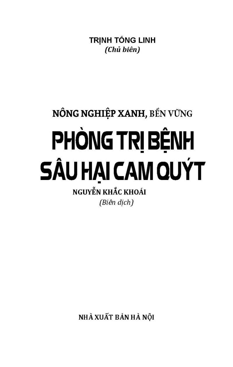 Nông Nghiệp Xanh, Sạch - Phòng Trị Bệnh Sâu Hại Cam Quýt