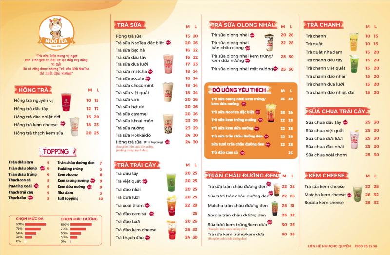 Menu trà sữa NooTea - Dragon Tea