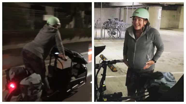 Chân dung nữ nghị sĩ đạp xe đi đẻ tại New Zealand - ảnh: Báo Người lao động