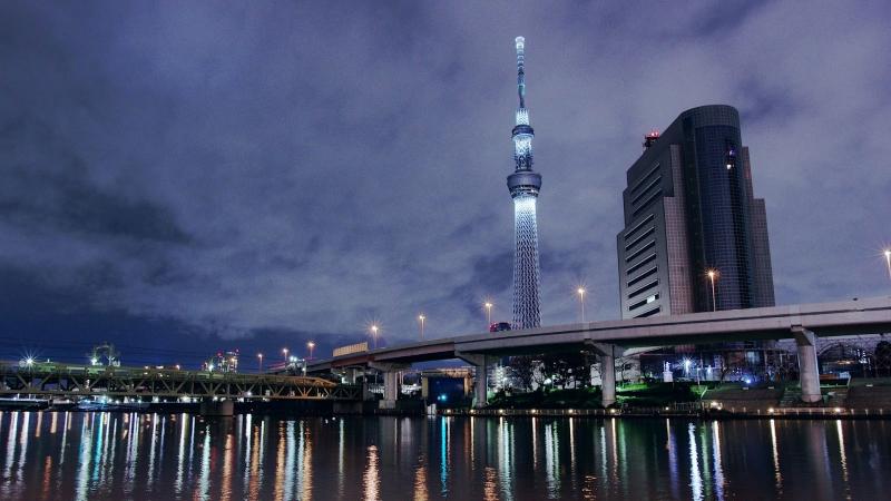 Tháp Tokyo Skytree đẹp lung linh với những ánh đèn rực rỡ