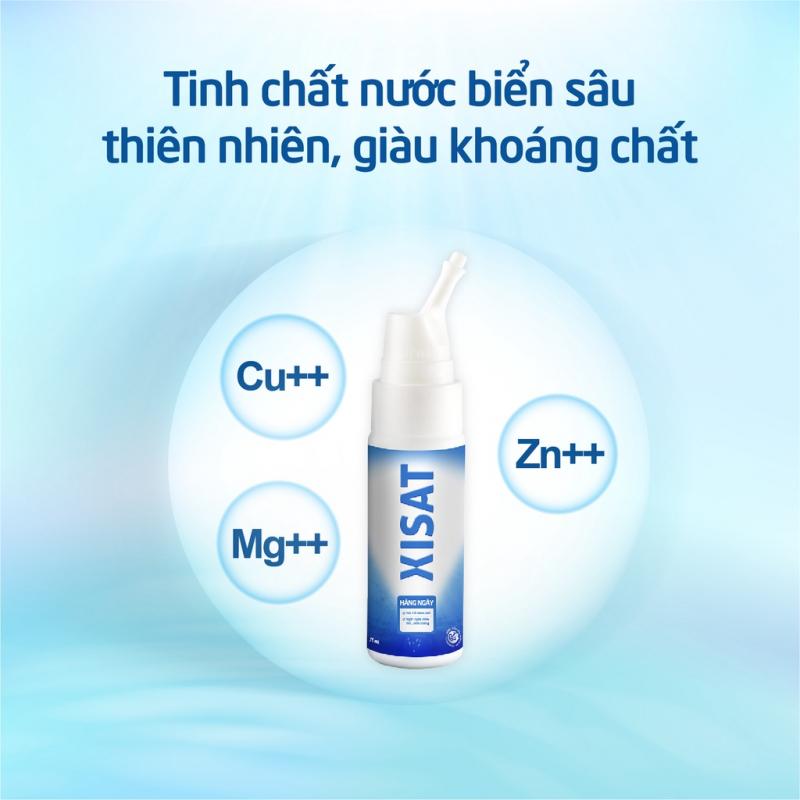 Nước biển sâu Xisat hằng ngày phòng ngừa sổ mũi, ngạt mũi và viêm xoang 75ml