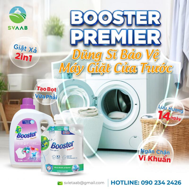 Nước giặt xả 2 trong 1 mới Booster Premier