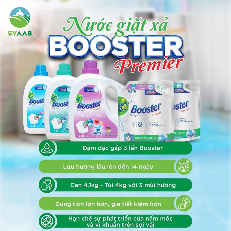 Nước giặt xả 2 trong 1 mới Booster Premier