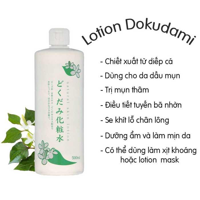 Nước hoa hồng diếp cá Dokudami Natural Skin Lotion Nhật Bản