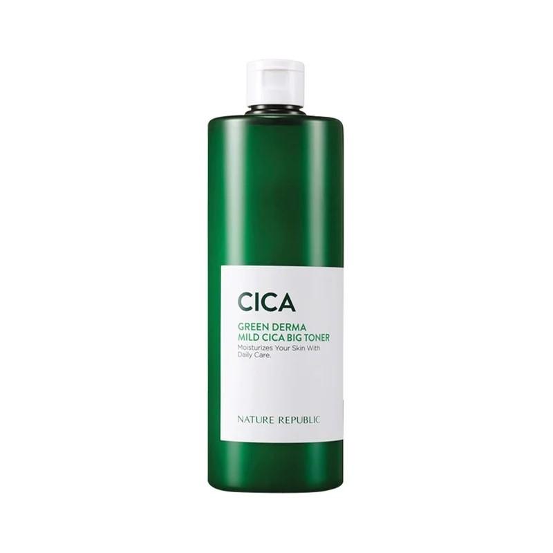 Nước hoa hồng làm dịu và phục hồi da Nature Republic Green Derma Mild Cica Big Toner