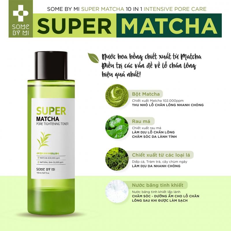 Nước hoa hồng Some By Mi Super Matcha Pore Tightening Toner 150ml