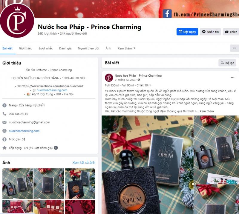 Nước Hoa Pháp - Bìn Bìn Perfume - Prince Charming