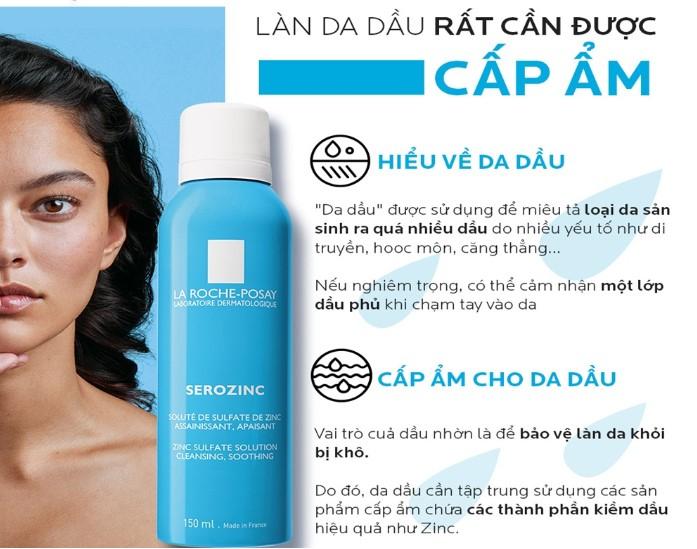 Nước khoáng giúp làm sạch và dịu da La Roche-Posay Serozinc