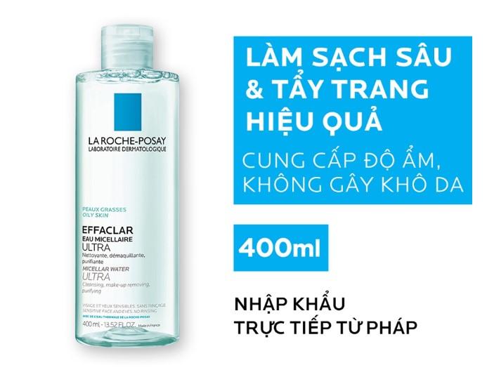 Nước làm sạch sâu tẩy trang cho da dầu nhạy cảm La Roche-Posay Micellar Water Ultra Oily Skin