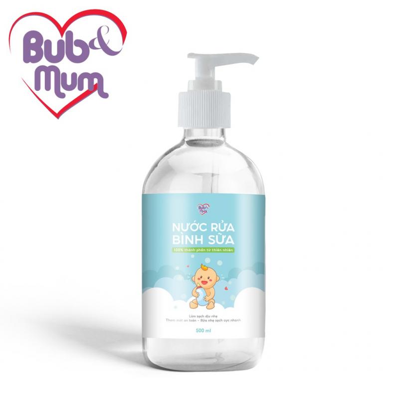 Nước rửa bình sữa chiết xuất thiên nhiên an toàn cho bé 500ml Bub&Mum