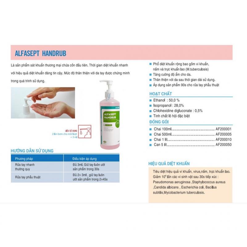 Nước rửa tay khô Alfasept Handrub