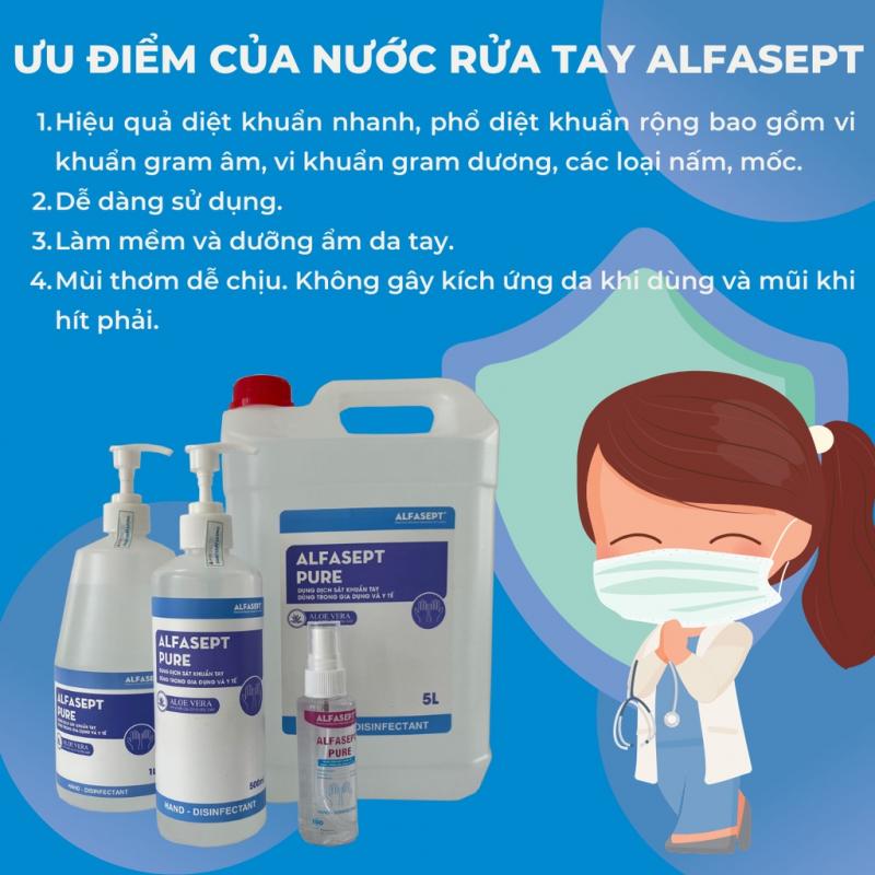 Nước rửa tay khô Alfasept Pure