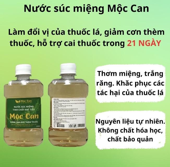 Nước súc miệng cai thuốc lá tinh chất hạt tiêu Mộc Can