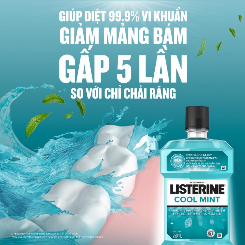 Nước Súc Miệng Giữ Hơi Thở Thơm Mát Listerine Cool mint