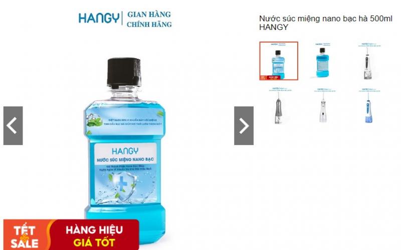 Nước súc miệng nano bạc hà HANGY