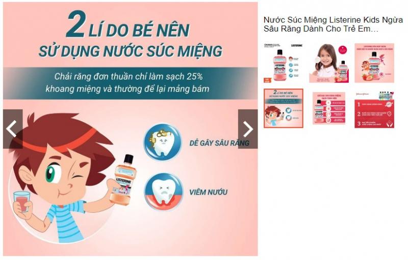 Nước súc miệng trẻ em Listerine Kids