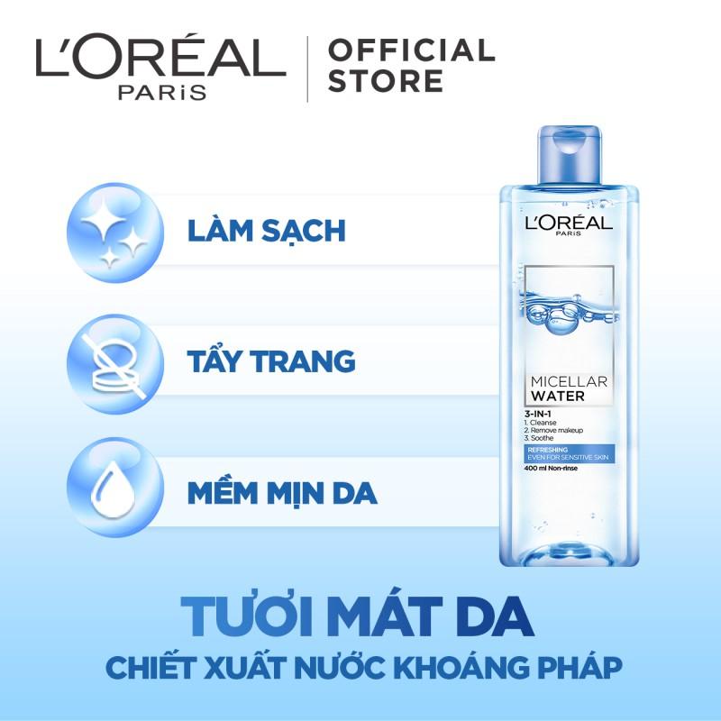 Nước tẩy trang cho mọi loại da L'Oreal Paris 3-in-1 Micellar Water