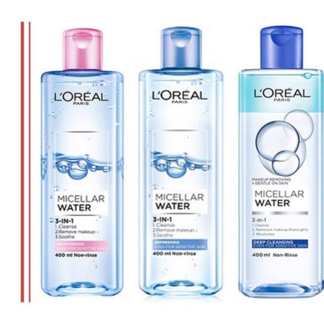 Nước tẩy trang cho mọi loại da L'Oreal Paris 3in1 Micellar Water