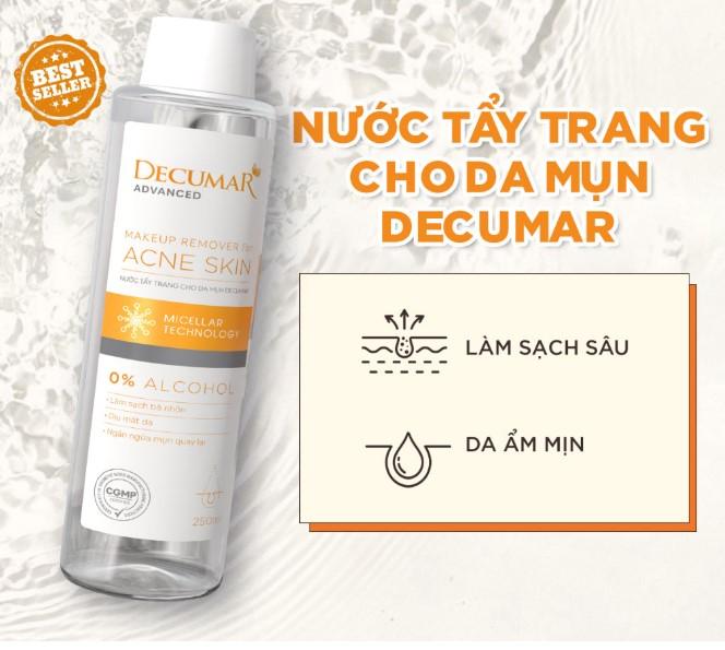 Nước tẩy trang không cồn cho da mụn Decumar