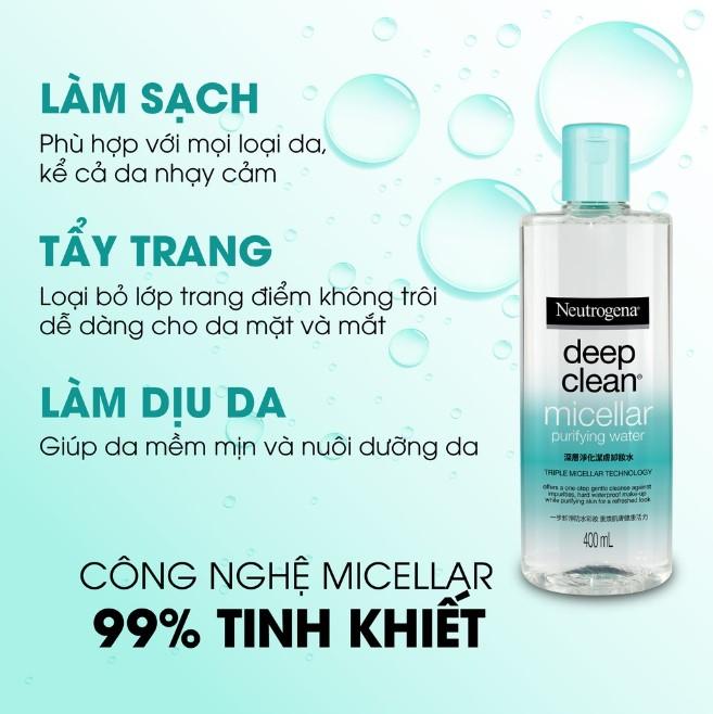 Nước tẩy trang Neutrogena Deep Clean Micellar Purifying Water