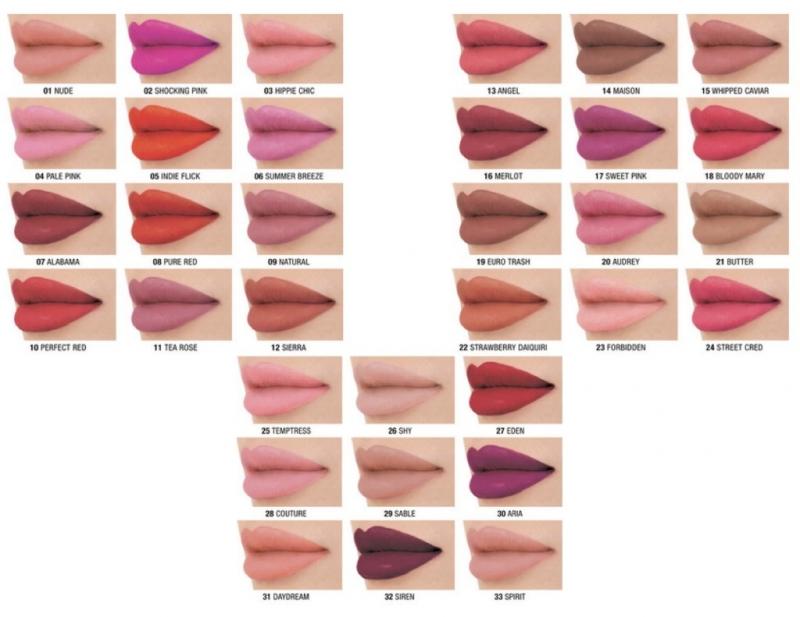 NYX Matte Lipstick Colors.