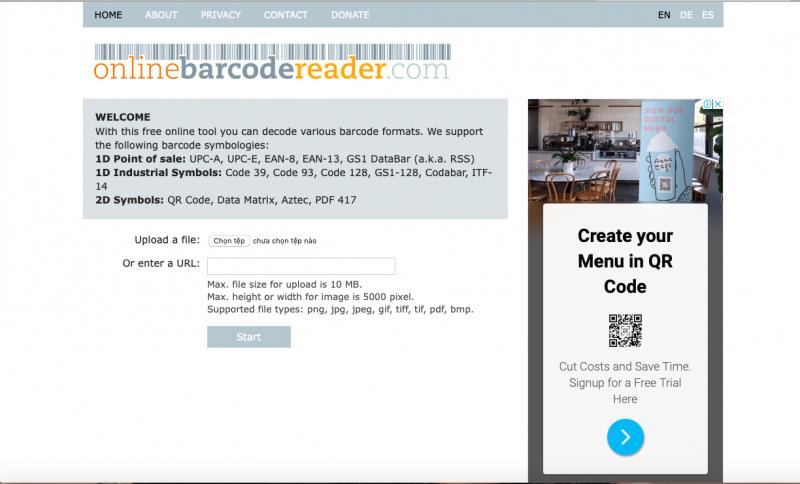 Online Barcode Reader