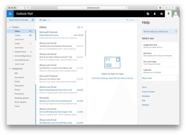 Outlook Mail trên Web cung cấp cho người dùng rất nhiều tiện ích