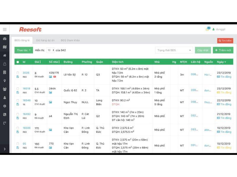 Phần mềm bất động sản Reesoft