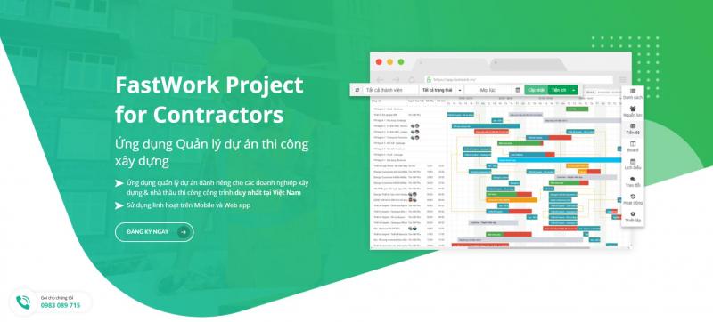 Phần mềm quản lí xây dựng  Fastwork Project for Contractors