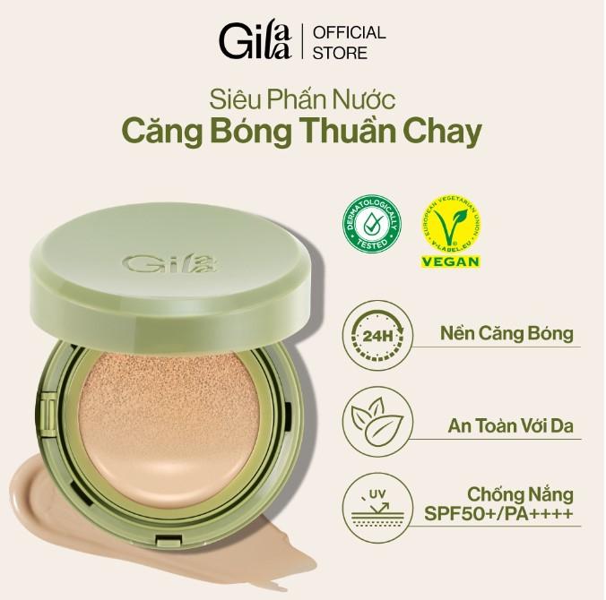 Phấn nước căng bóng thuần chay Gilaa Vegan Super Glow Cushion SPF50+/PA++++