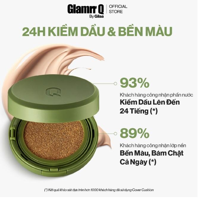 Phấn nước Glamrr Q Vegan Super Cover Cushion SPF50+/PA+++