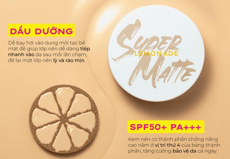 Phấn nước kiềm dầu Lemonade Supermatte Cushion