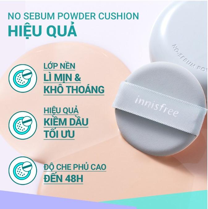 Phấn nước kiềm dầu SPF 29 PA++  innisfree No Sebum Powder Cushion