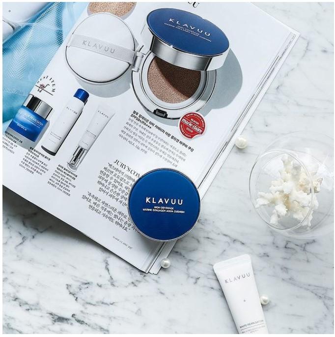 Phấn nước Klavuu Blue Pearlsation High Coverage Marine Collagen Aqua Cushion Spf50 PA+++