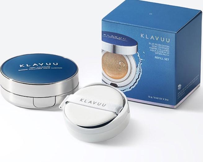 Phấn nước Klavuu Blue Pearlsation High Coverage Marine Collagen Aqua Cushion SPF50 PA+++