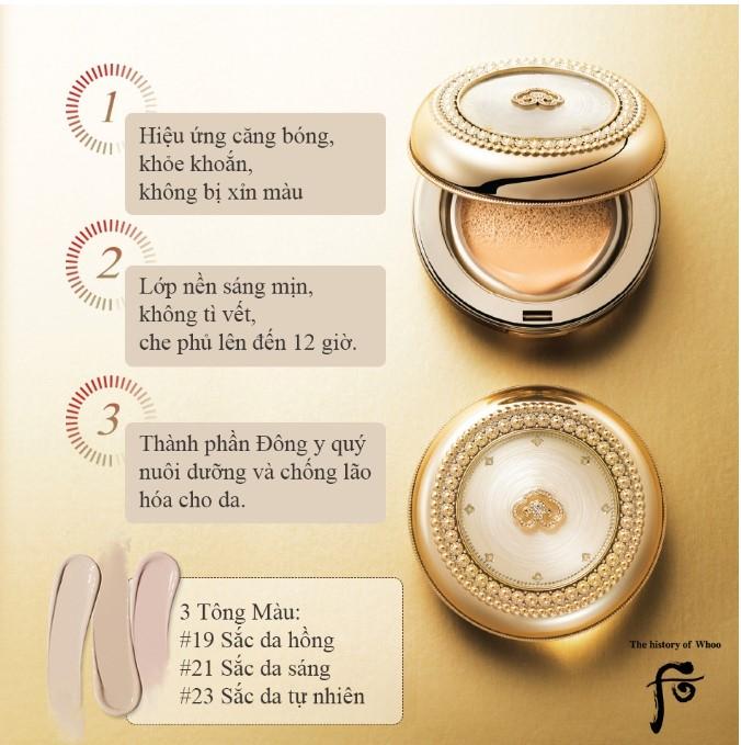 Phấn nước ngừa lão hóa Whoo Mi Luxury Golden Cushion Glow SPF50+/PA+++ 15g