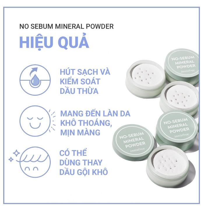 Phấn phủ kiềm dầu dạng bột Innisfree No Sebum Mineral Powder