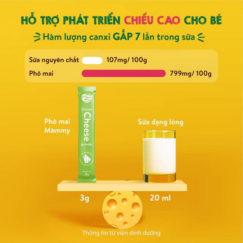 Phô mai tách muối Mămmy - bổ sung Canxi cho trẻ từ 6 đến 9 tháng tuổi